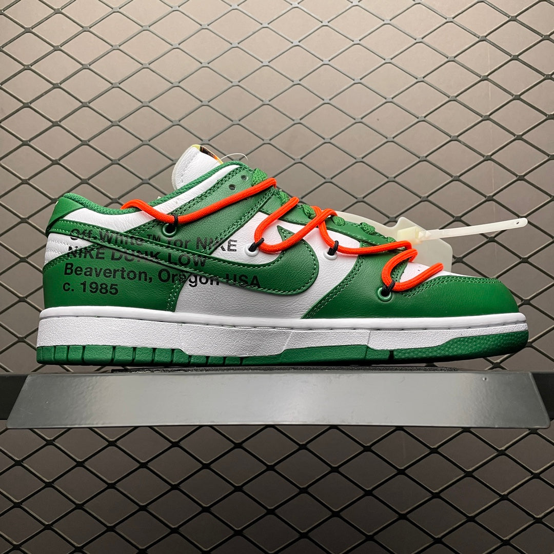 OFF-WHITE × Nike Dunk Low "White/Pine-Green"
