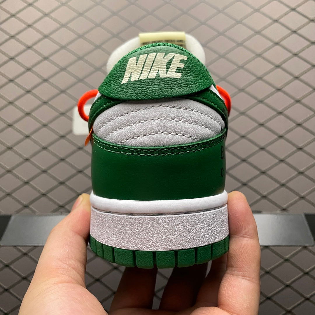 OFF-WHITE × Nike Dunk Low "White/Pine-Green"