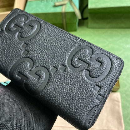 GUCCI Logo Embossed Zip-Around Wallet