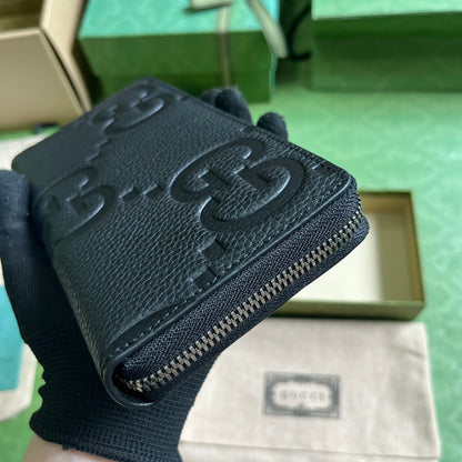GUCCI Logo Embossed Zip-Around Wallet