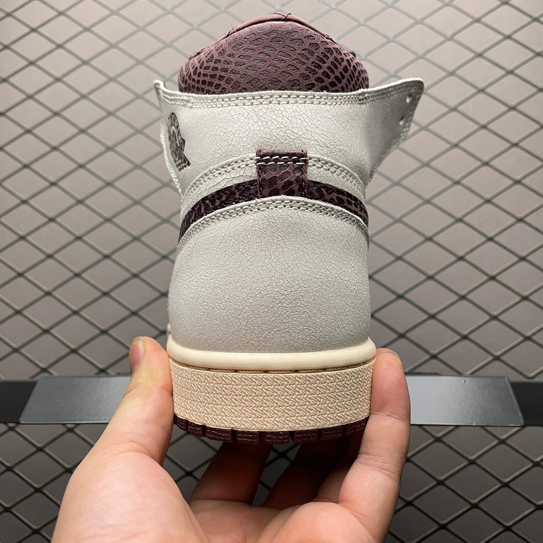 A Ma Maniere × Nike Air Jordan 1 RETRO High OG "Sail and Burgundy"