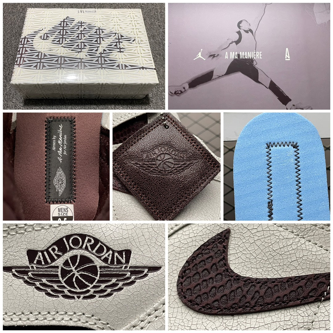 A Ma Maniere × Nike Air Jordan 1 RETRO High OG "Sail and Burgundy"