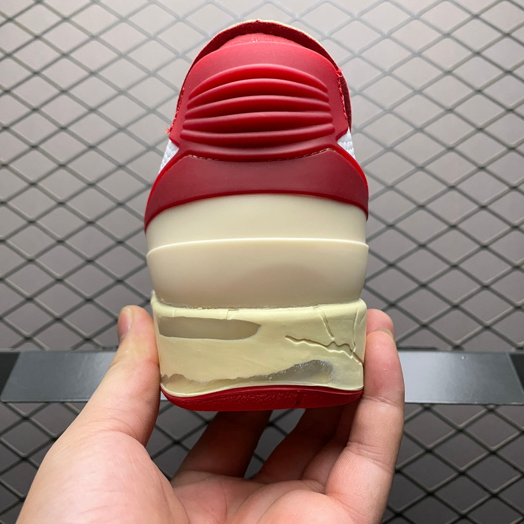 Off-White × Nike Air Jordan 2 Low "White and Varsity Red"
