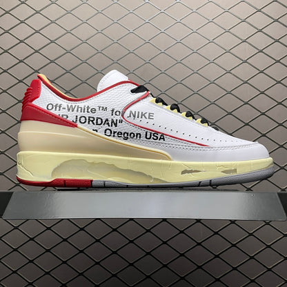 Off-White × Nike Air Jordan 2 Low "White and Varsity Red"