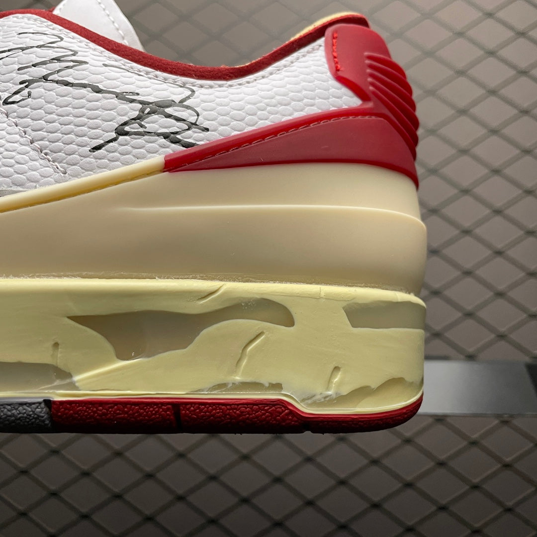 Off-White × Nike Air Jordan 2 Low "White and Varsity Red"