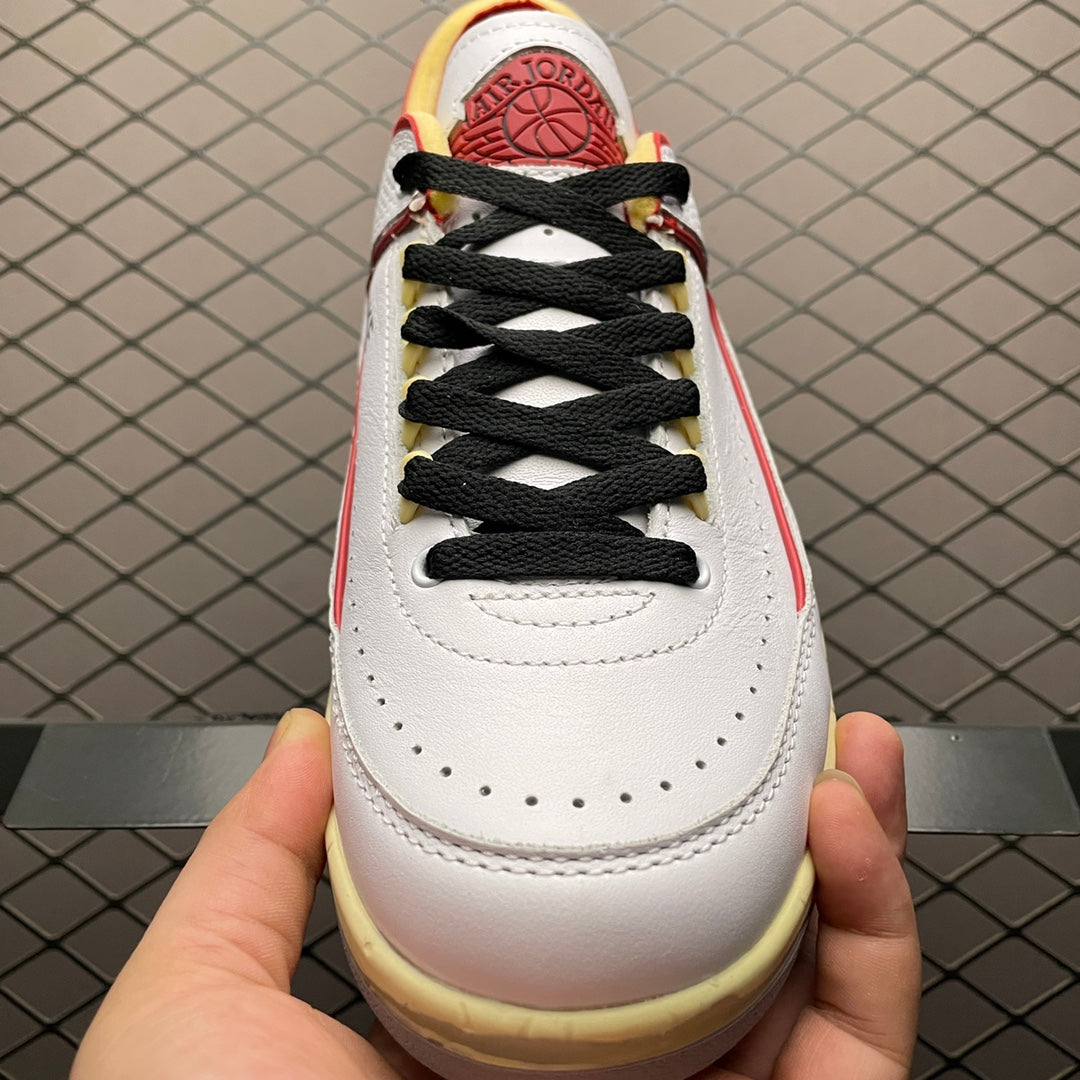 Off-White × Nike Air Jordan 2 Low "White and Varsity Red"