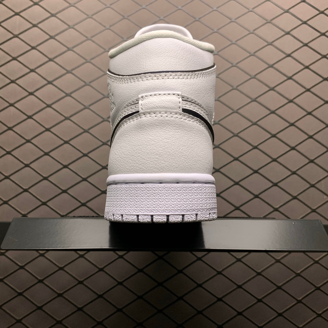 NIKE WMNS AIR JORDAN 1 MID "WHITE/BLACK"