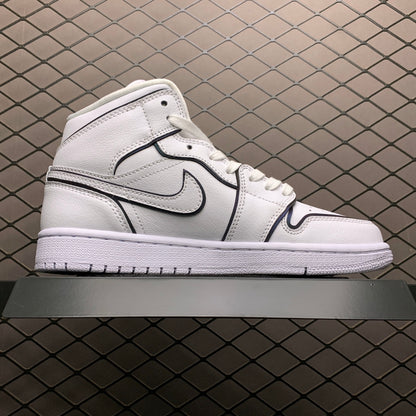 NIKE WMNS AIR JORDAN 1 MID "WHITE/BLACK"
