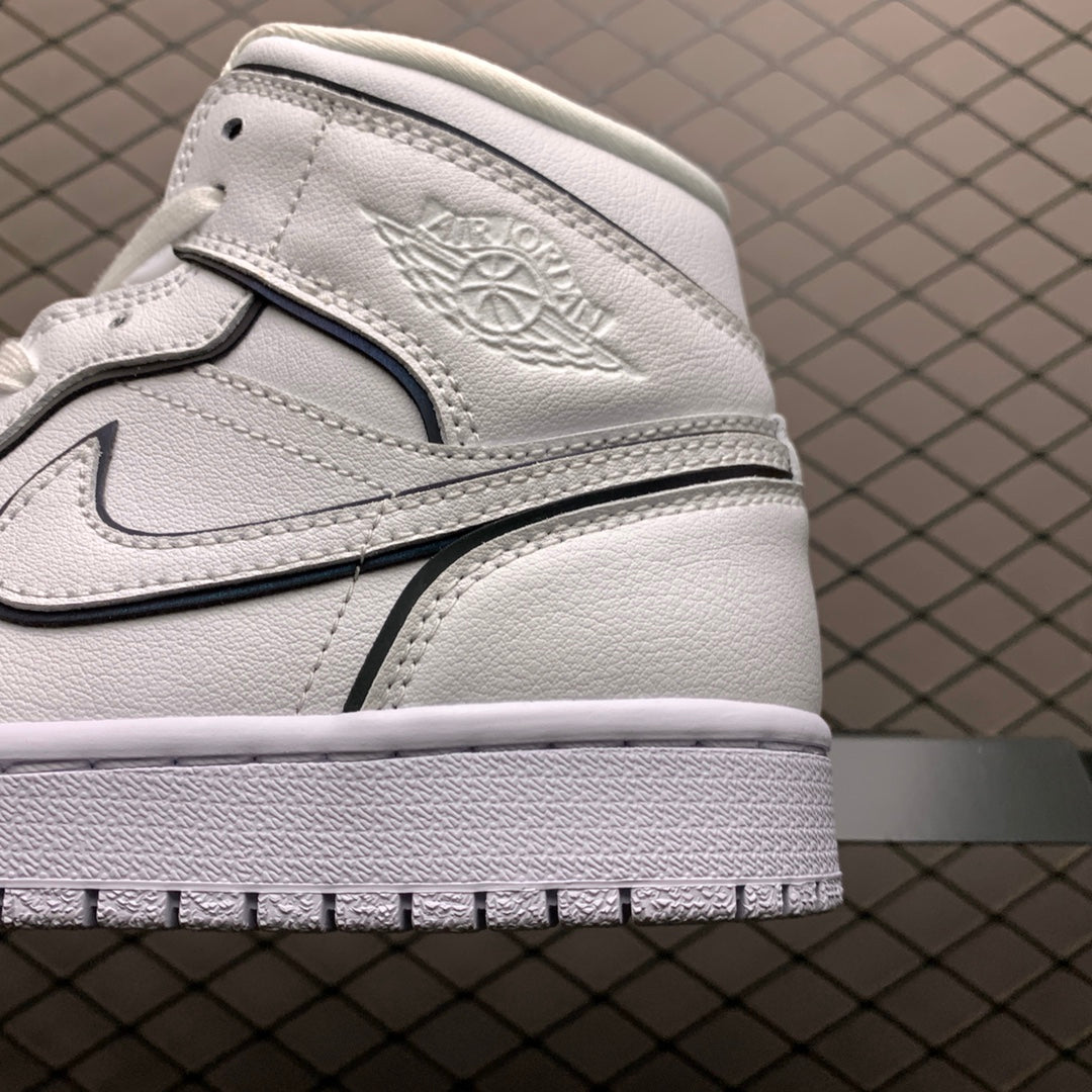 NIKE WMNS AIR JORDAN 1 MID "WHITE/BLACK"