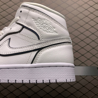 NIKE WMNS AIR JORDAN 1 MID "WHITE/BLACK"