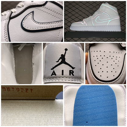 NIKE WMNS AIR JORDAN 1 MID "WHITE/BLACK"
