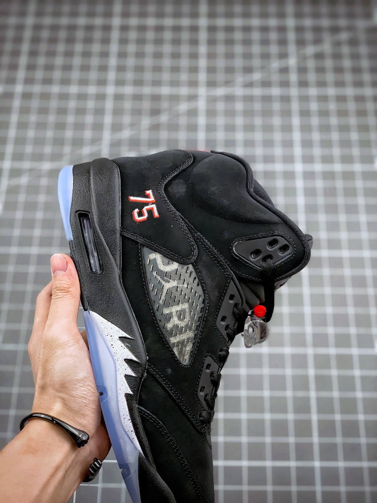 NIKE AIR JORDAN 5 PARIS SAINT-GERMAIN BLACK/CEMENT GREY