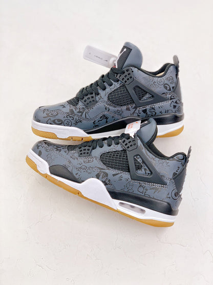 NIKE AIR JORDAN 4 RETRO LASER BLACK GUM (GS)