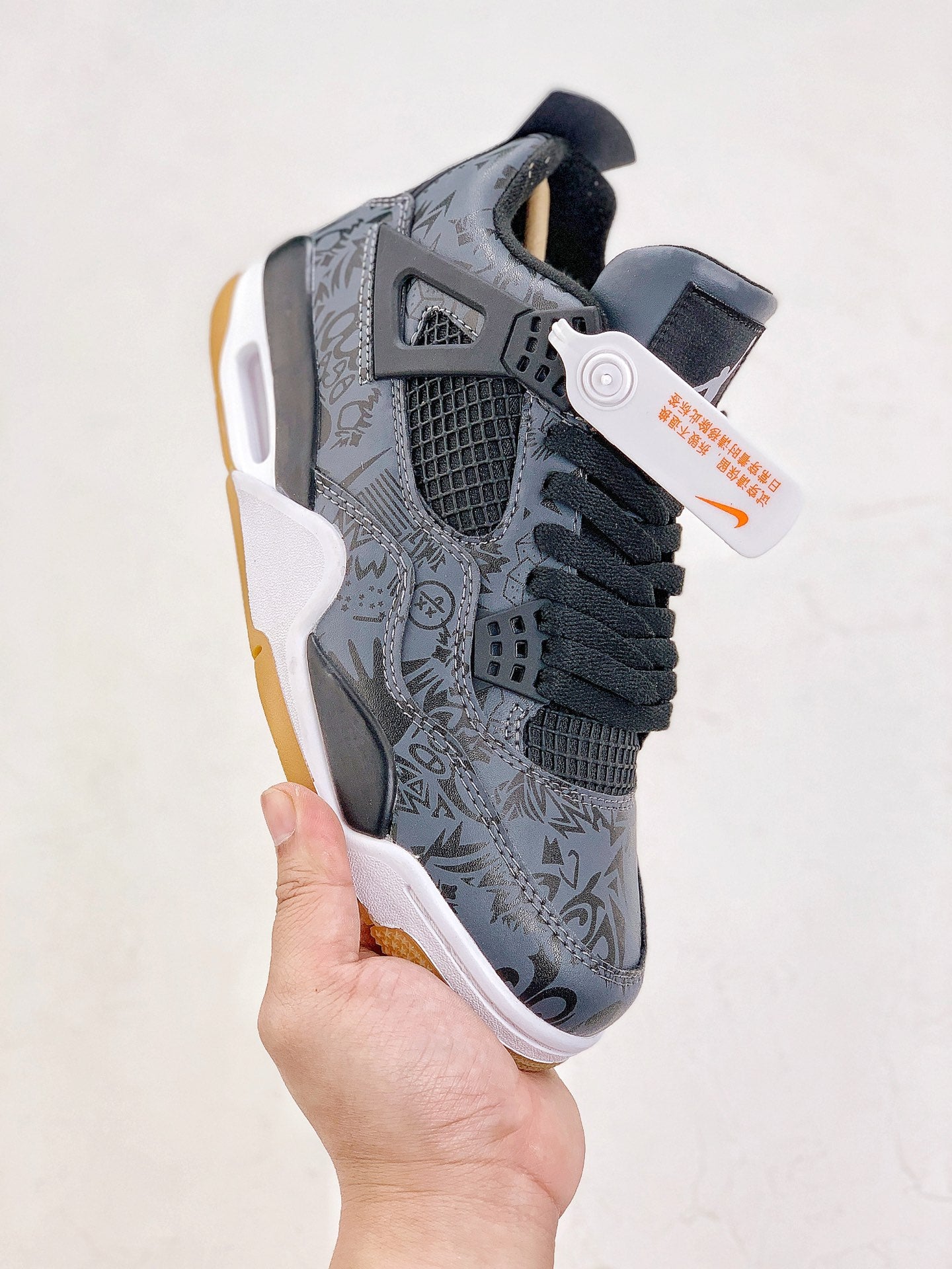 NIKE AIR JORDAN 4 RETRO LASER BLACK GUM (GS)