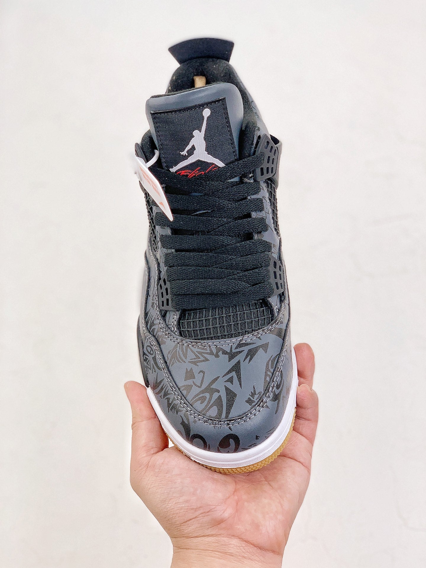 NIKE AIR JORDAN 4 RETRO LASER BLACK GUM (GS)