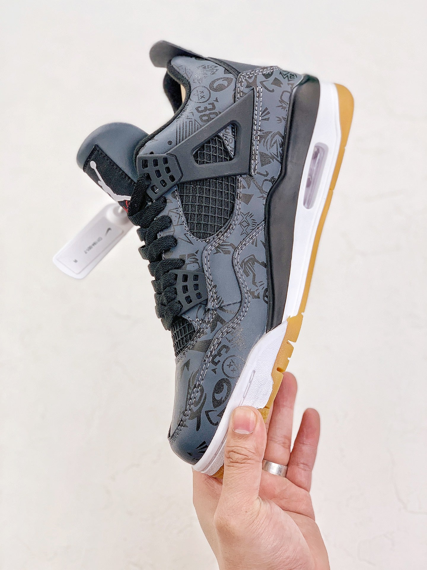 NIKE AIR JORDAN 4 RETRO LASER BLACK GUM (GS)