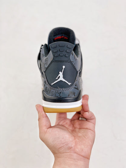 NIKE AIR JORDAN 4 RETRO LASER BLACK GUM (GS)