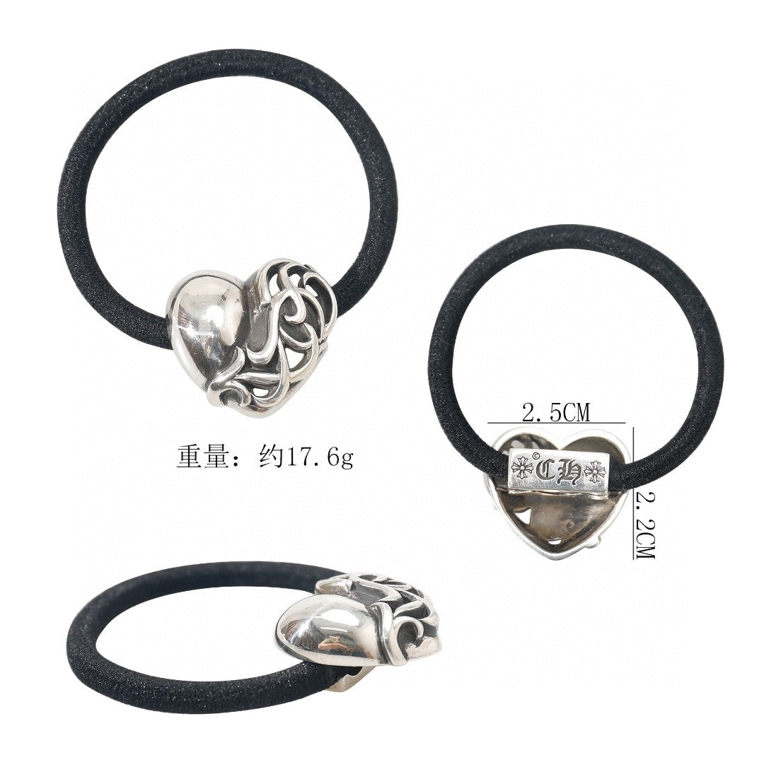 Chrome Heart Peach Heart Hairband/Bracelet