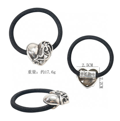 Chrome Heart Peach Heart Hairband/Bracelet