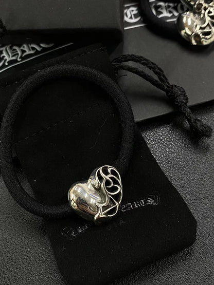 Chrome Heart Peach Heart Hairband/Bracelet