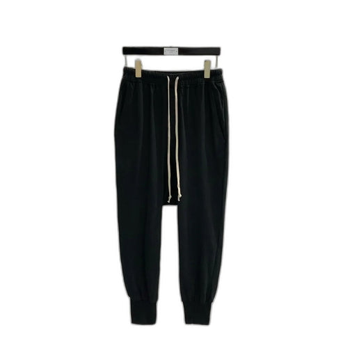 RICK OWENS Black Cotton Jersey Pants