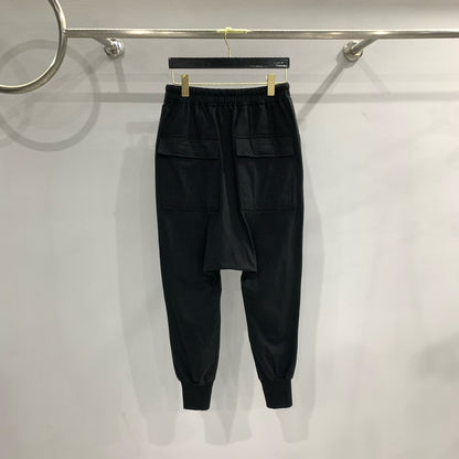 RICK OWENS Black Cotton Jersey Pants