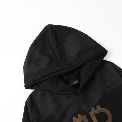 BALENCIAGA CRYPTO HOODIE BB Medium Fit Black