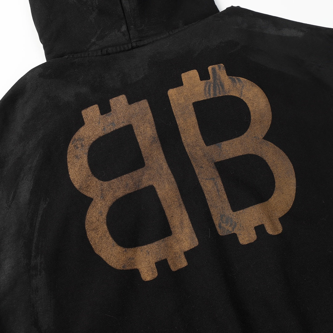 BALENCIAGA CRYPTO HOODIE BB Medium Fit Black