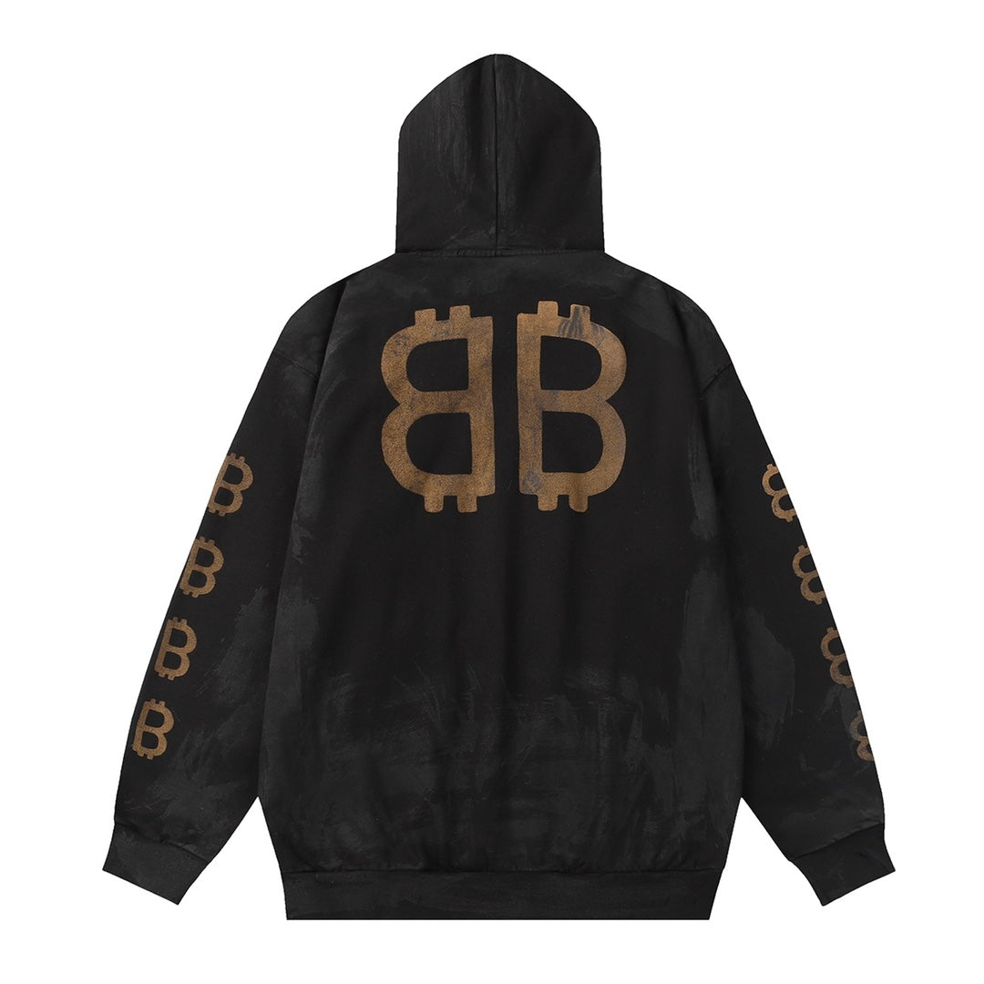 BALENCIAGA CRYPTO HOODIE BB Medium Fit Black