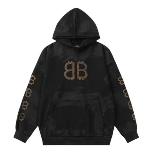 BALENCIAGA CRYPTO HOODIE BB Medium Fit Black