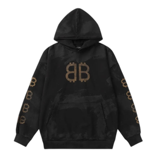 BALENCIAGA CRYPTO HOODIE BB Medium Fit Black