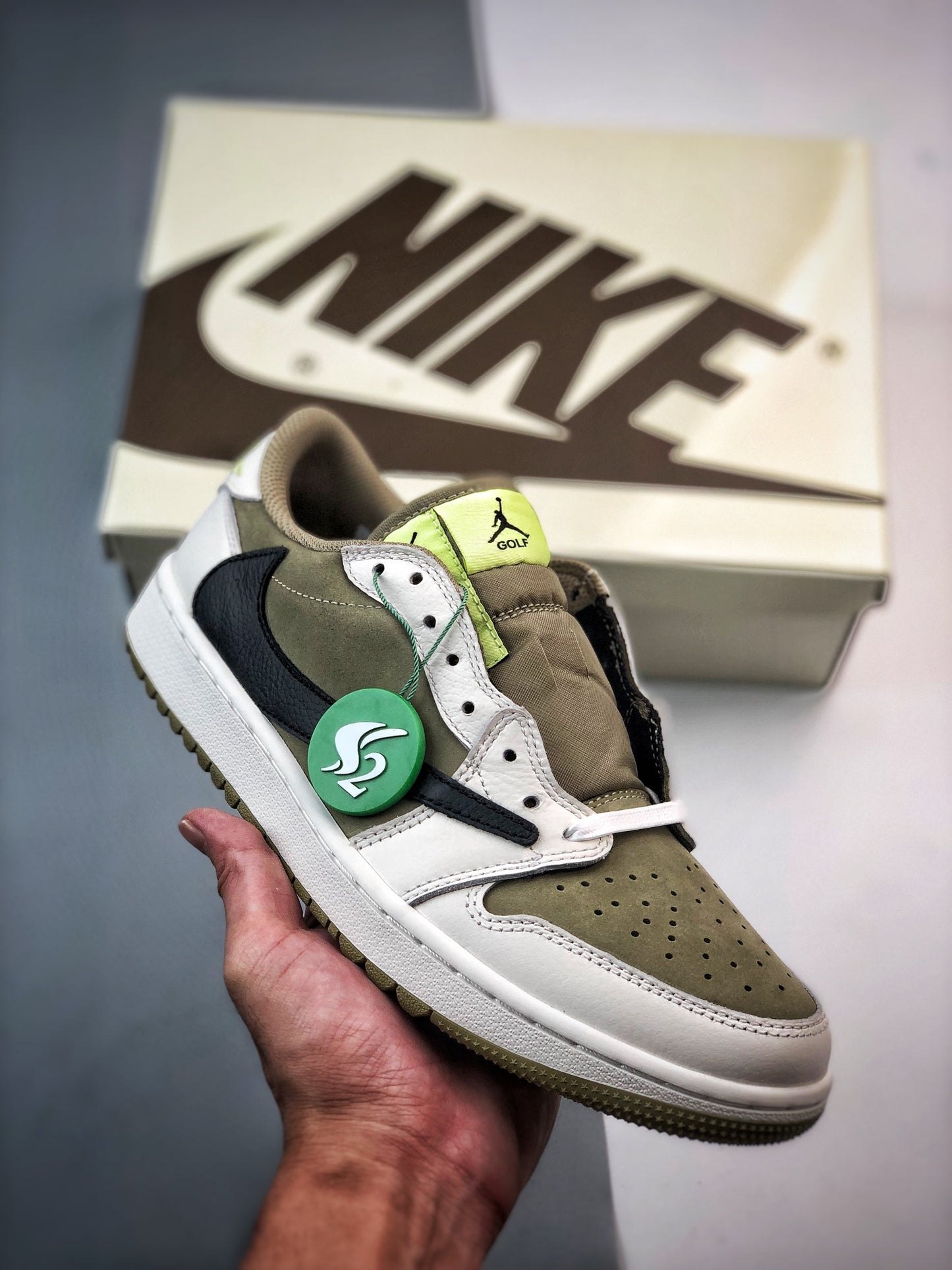 Travis Scott × Nike Air Jordan 1 Low Golf NRG "Neutral Olive"