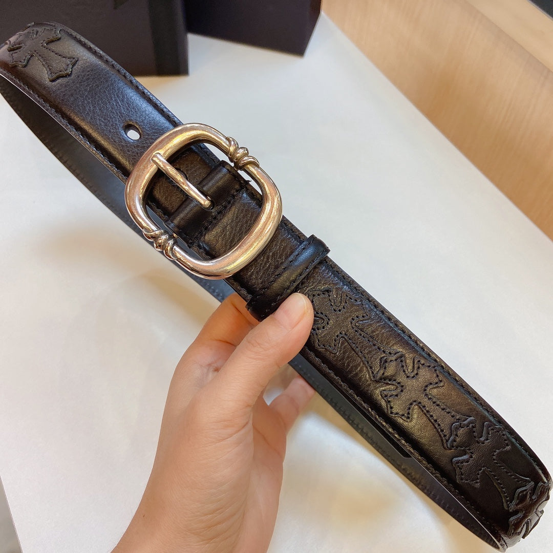 Chrome Heart black Cross Belt