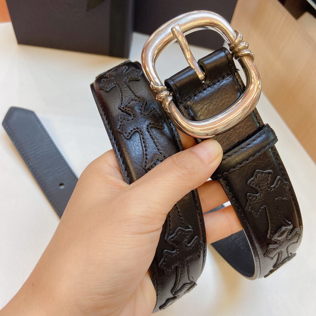 Chrome Heart black Cross Belt