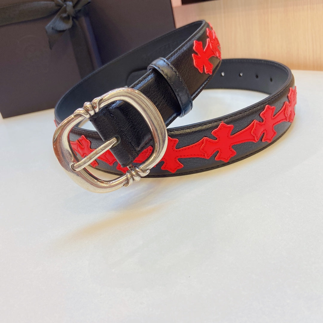 Chrome Heart Red Cross Belt