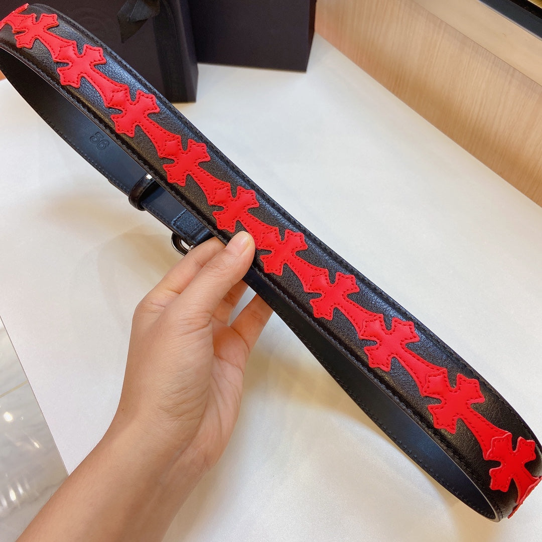 Chrome Heart Red Cross Belt