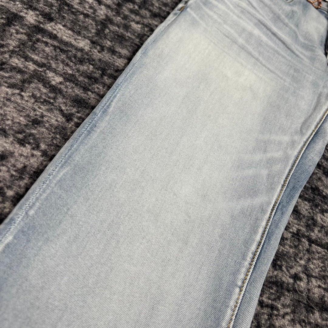 PURPLE BRAND Flocked Painted Wordmark Skinny Jeans 'Indigo'