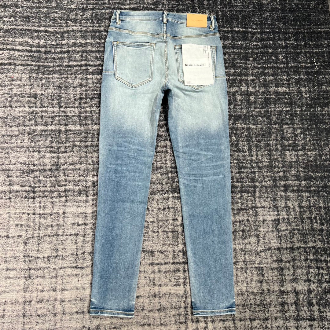 PURPLE BRAND Halftone Wordmark Jeans 'Light Indigo'