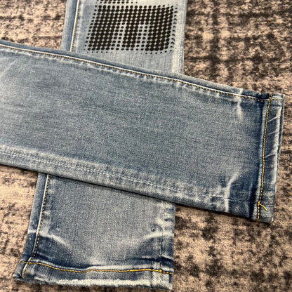 PURPLE BRAND Halftone Wordmark Jeans 'Light Indigo'