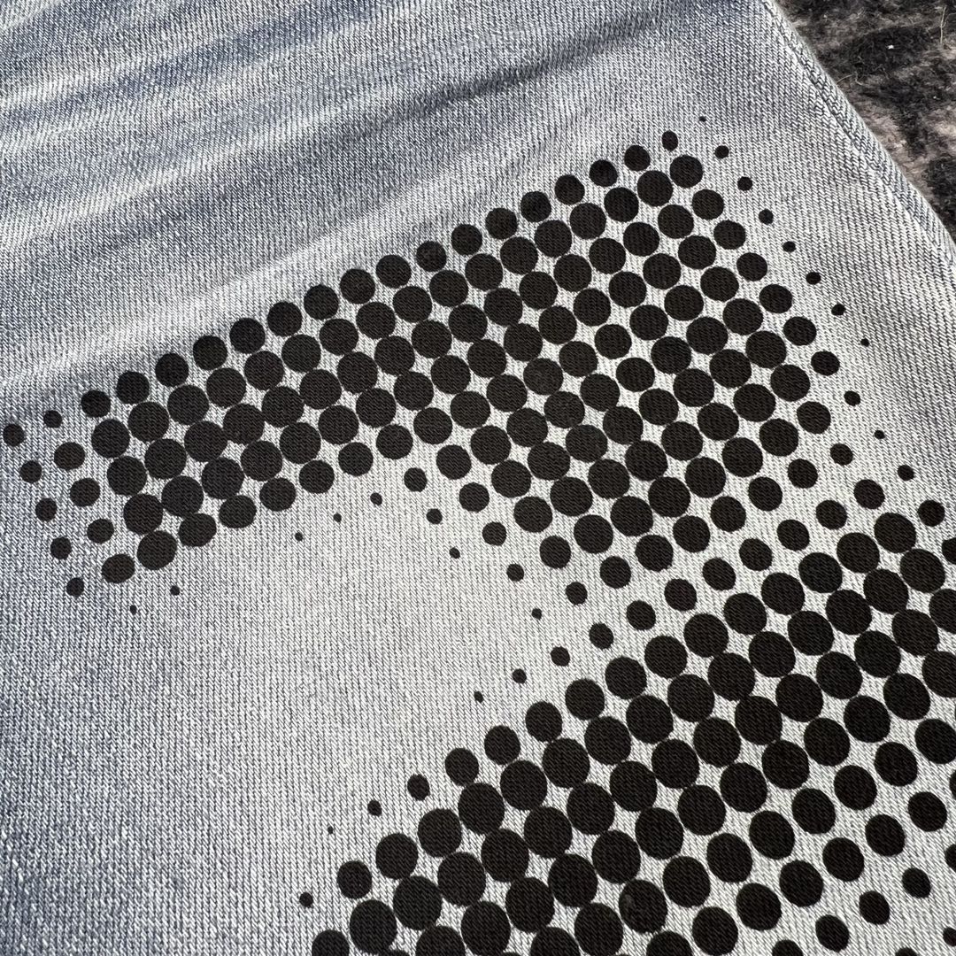 PURPLE BRAND Halftone Wordmark Jeans 'Light Indigo'