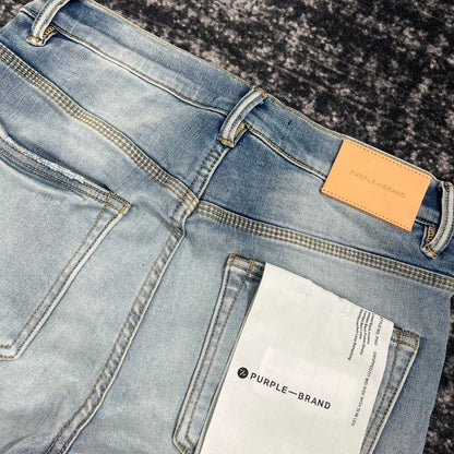 PURPLE BRAND Halftone Wordmark Jeans 'Light Indigo'
