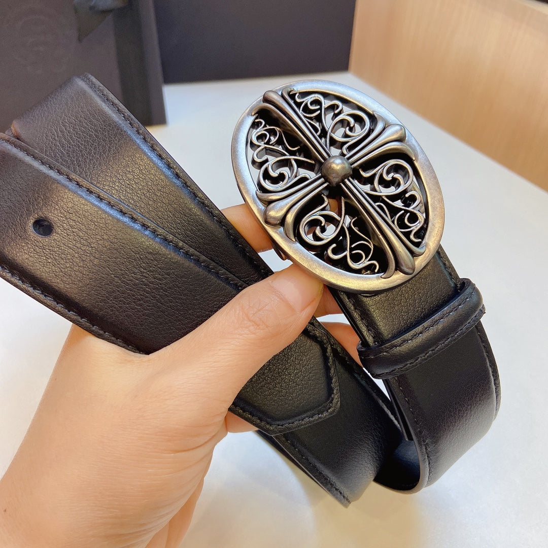 CHROME HEARTS Oval Cross Belt-3.7cm