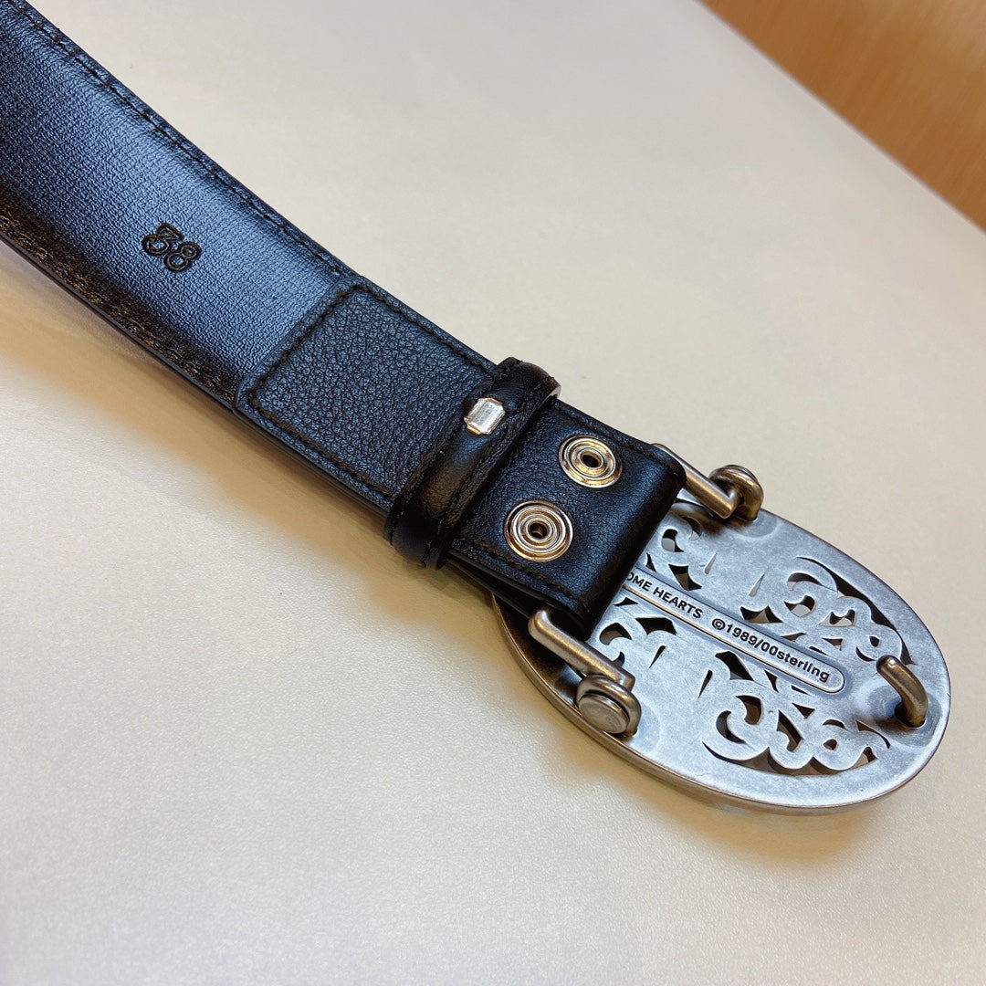 CHROME HEARTS Oval Cross Belt-3.7cm
