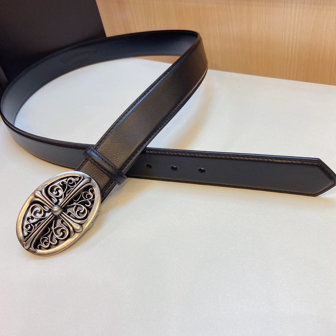 CHROME HEARTS Oval Cross Belt-3.7cm
