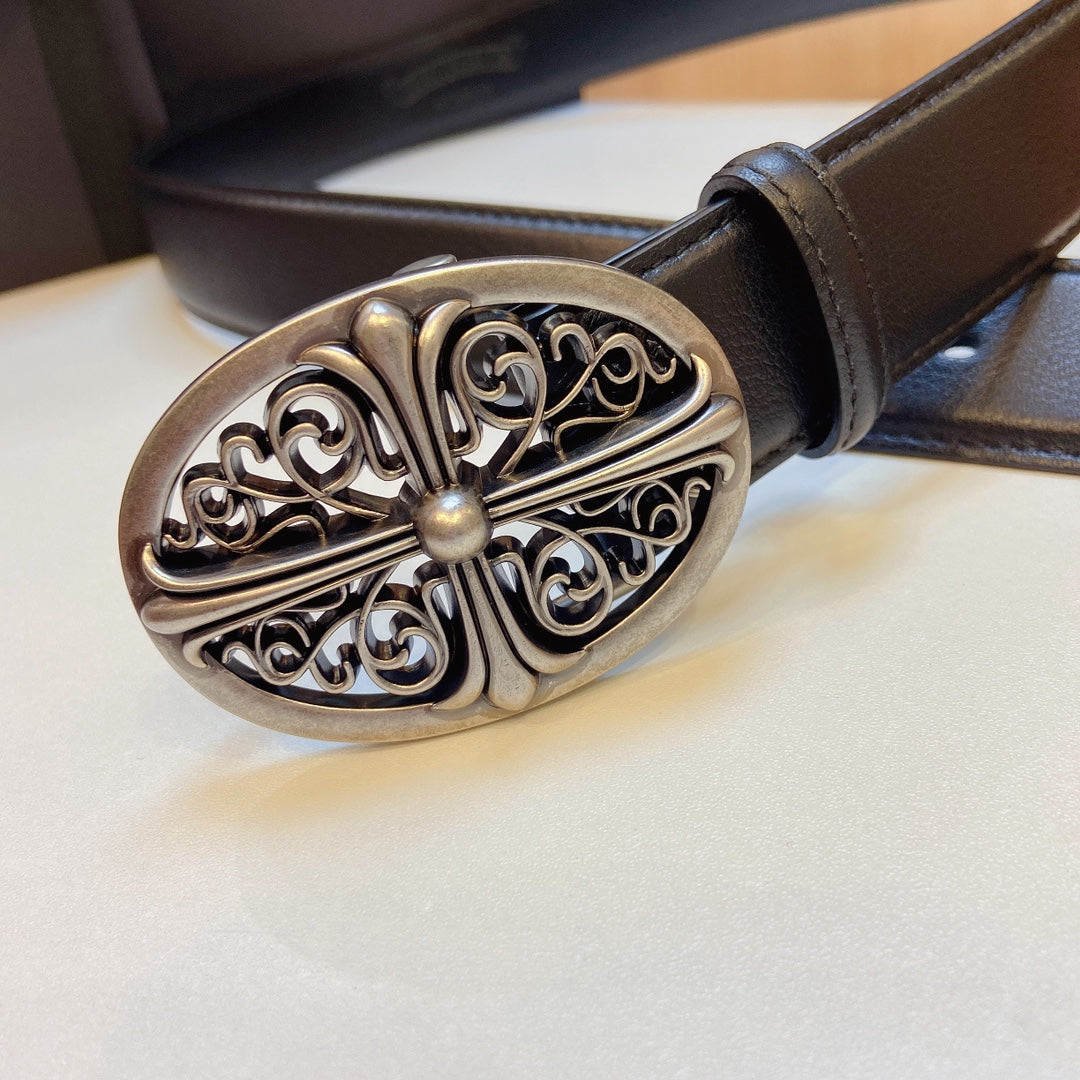 CHROME HEARTS Oval Cross Belt-3.7cm