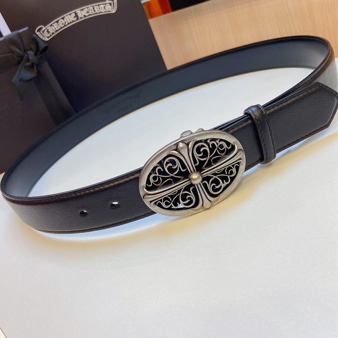 CHROME HEARTS Oval Cross Belt-3.7cm