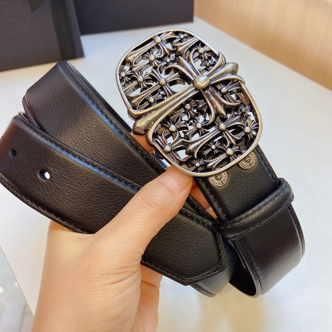 CHROME HEARTS Oval Cross Belt-3.7cm
