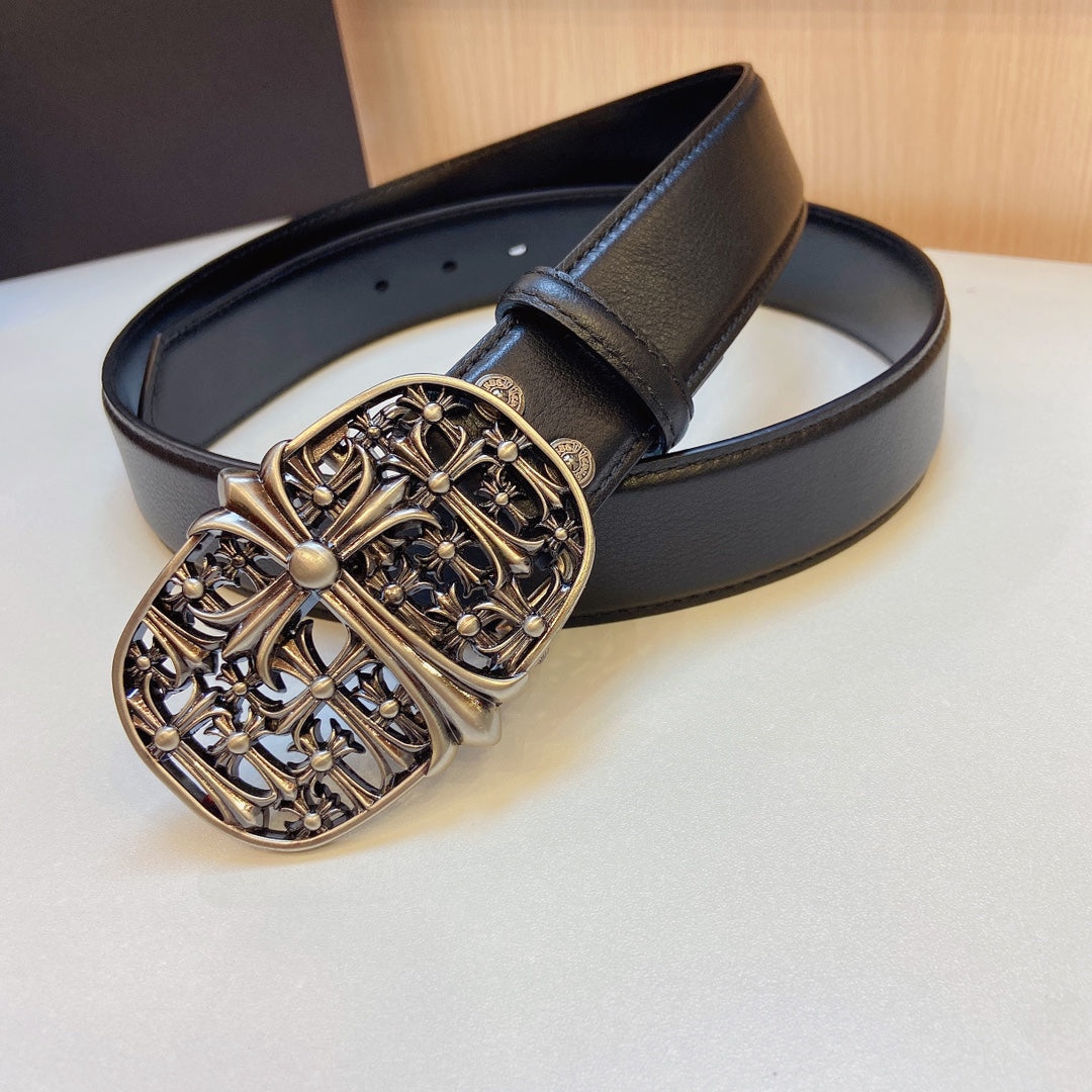 CHROME HEARTS Oval Cross Belt-3.7cm