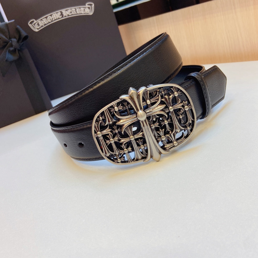 CHROME HEARTS Oval Cross Belt-3.7cm