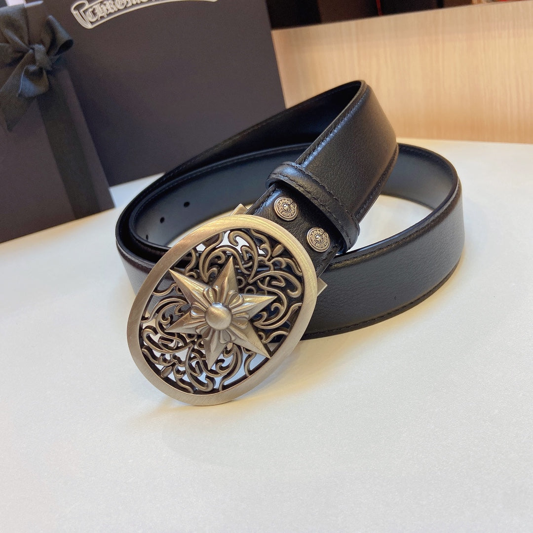 CHROME HEARTS Oval Cross Belt-3.7cm